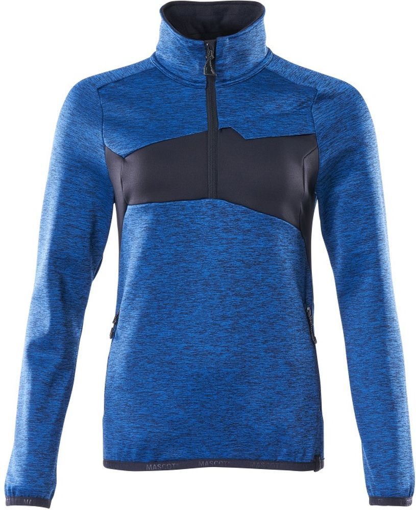 MascotDamenFleecepullovermitkurzemReiverschlussAccelerate18053-316AzurblauSchwarzblau-XXL