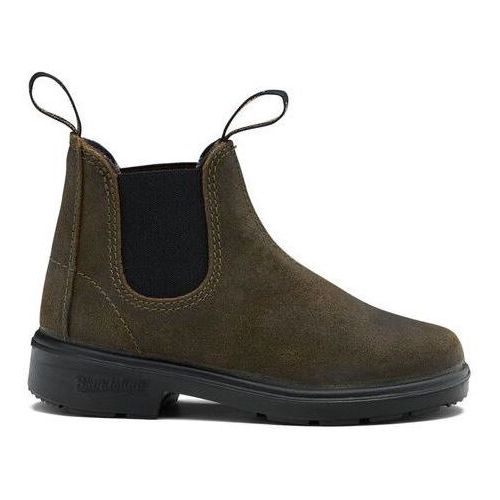 BlundstoneKinderChelseaBoots2496DarkOliveWaxedSuedeKidsBrown-K8UK