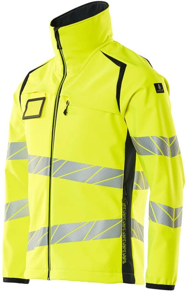 MascotSoftshellJackeAccelerateSafe19002-143Hi-visGelbSchwarzblau-XXL