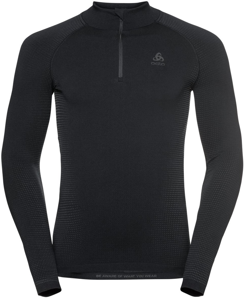 OdloBlTopTurtleNeckLong-SleeveHalfZipPerformanceWarmEco196222Black-NewOdloGraphiteGrey-L