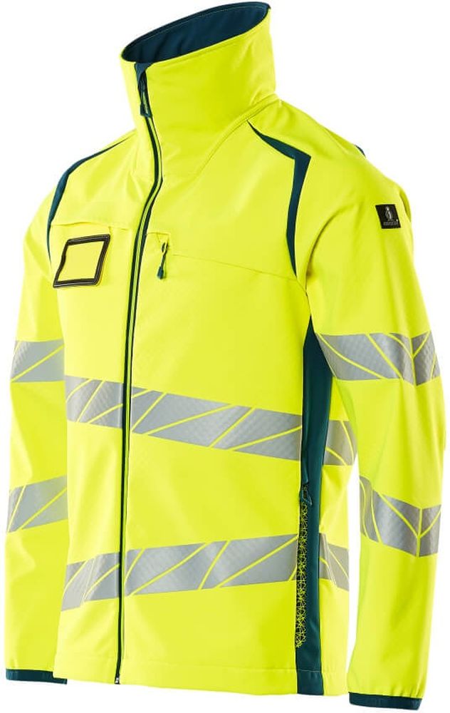 MascotSoftshellJackeAccelerateSafe19002-143Hi-visGelbDunkelpetroleum-XXL