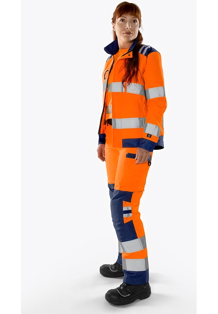 FristadsHighVisGreenHoseDamenKl22642GPLUWarnschutz-OrangeMarine-34