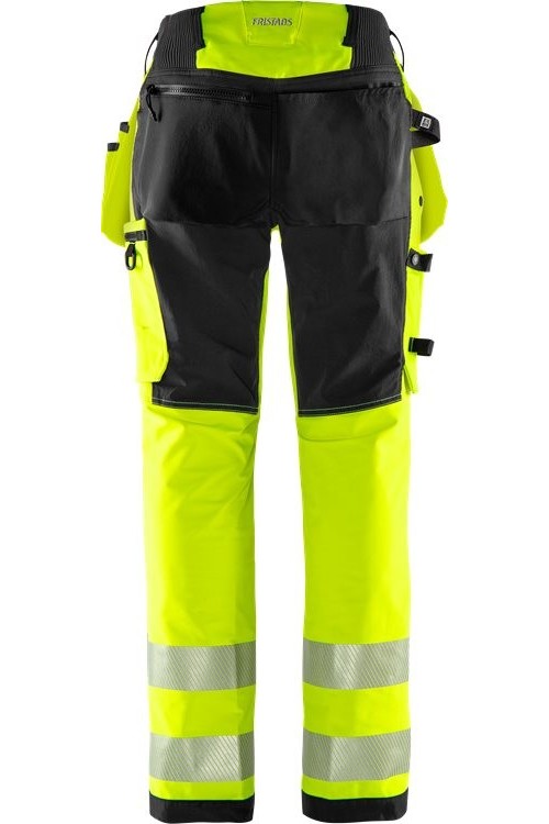 FristadsHighVisGreenHandwerkerStretchhoseDamenKl22664GSTPWarnschutz-GelbSchwarz
