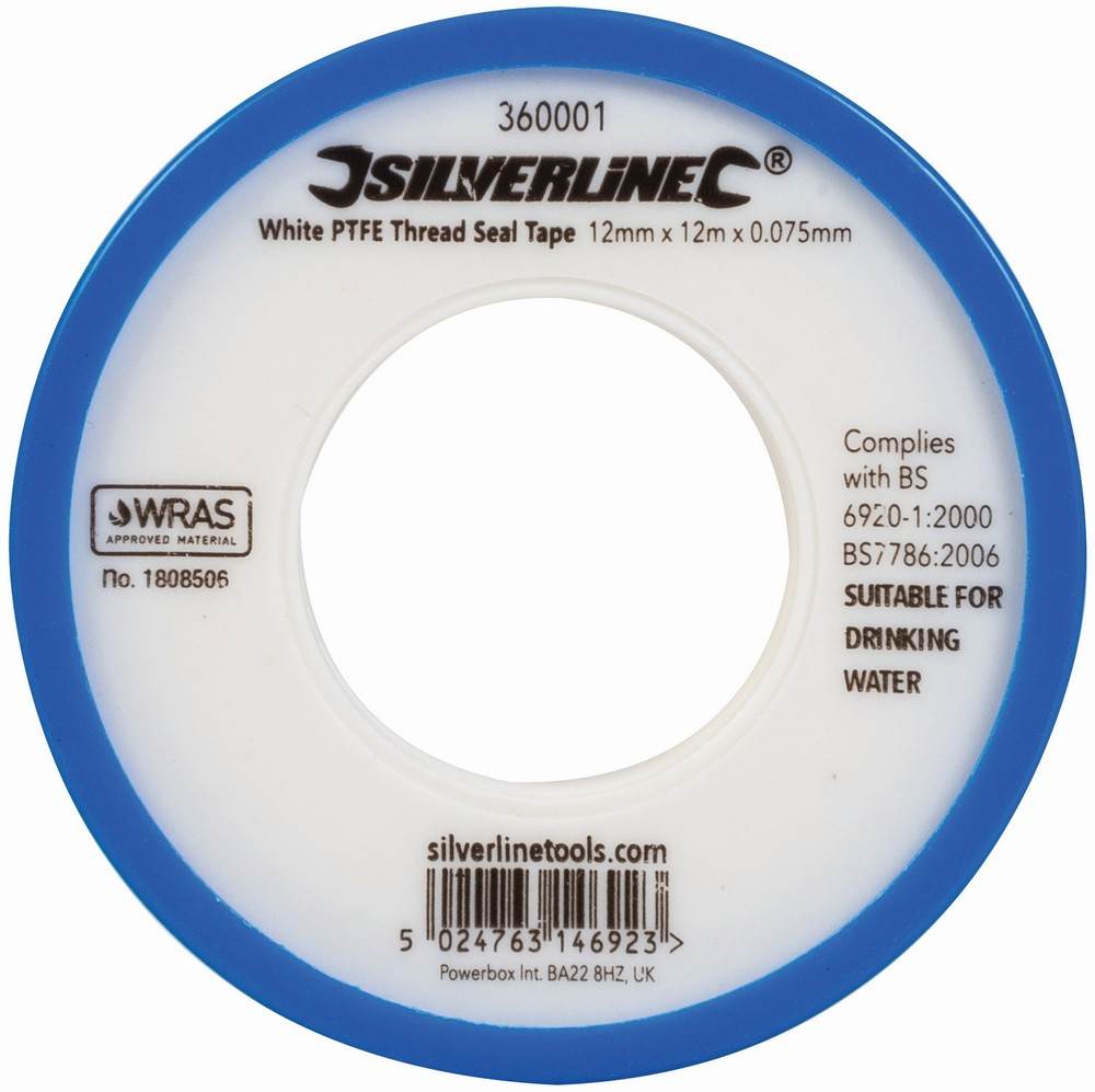 SilverlineKlempner-ZubehrPTFE-Bnderwei10er-Pckg12mmx12m-Wei