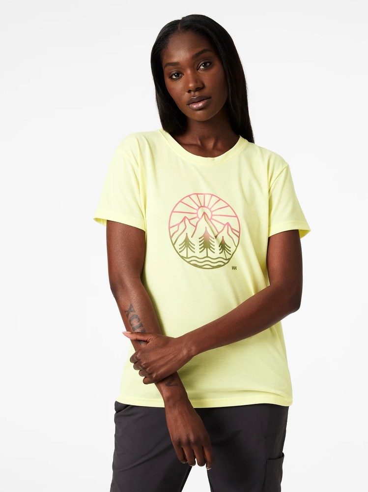 HellyHansenDamenT-ShirtDamenT-ShirtSkogRecycledGraphicTeeFaddedYallow163023Gelb-XL