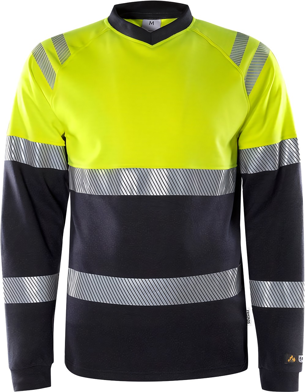 FristadsFlamestatHighVisLangarm-T-ShirtKl17107TFLWarnschutz-GelbMarine