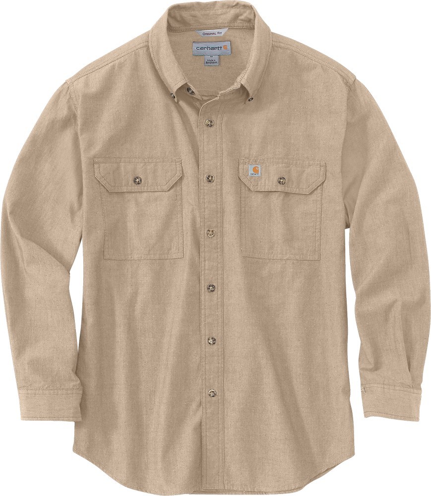 CarharttHemdLooseChambrayLSShirtDarkTanChambray