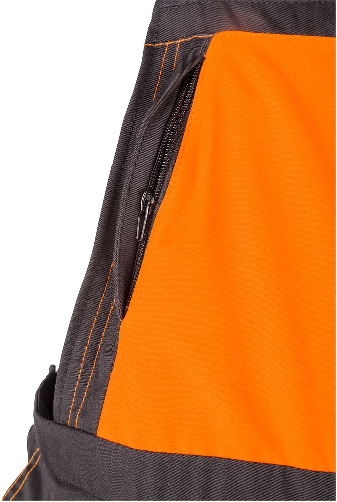 SIPOverallBaseProSchnittschutzlatzhoseKlasse1TypA1RG1AnthrazitgrauSchwarzNeonoran-3XL