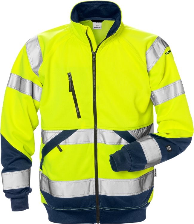 FristadsHighVisSweatjackeKl37426SHVWarnschutz-GelbMarine