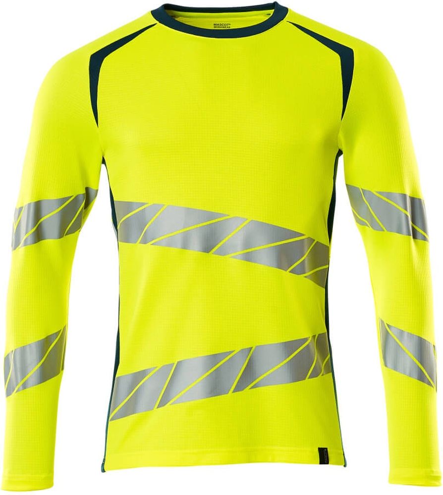 MascotT-ShirtLangarmAccelerateSafe19081-771Hi-visGelbDunkelpetroleum-XXL