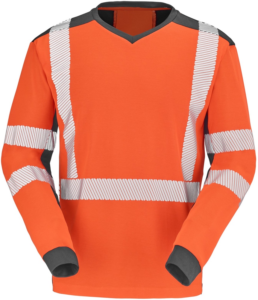 CepovettLangarm-ShirtFluoSafeXp9T85FluoOrangeCharcoalGrey-XXL