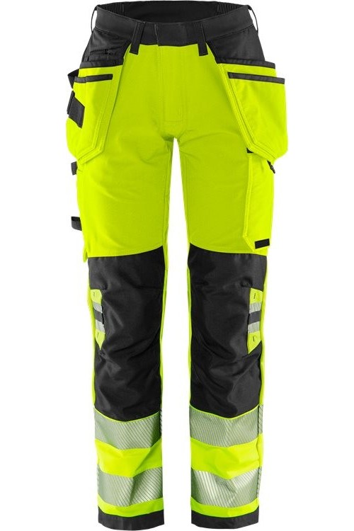FristadsHighVisGreenHandwerkerStretchhoseDamenKl22664GSTPWarnschutz-GelbSchwarz