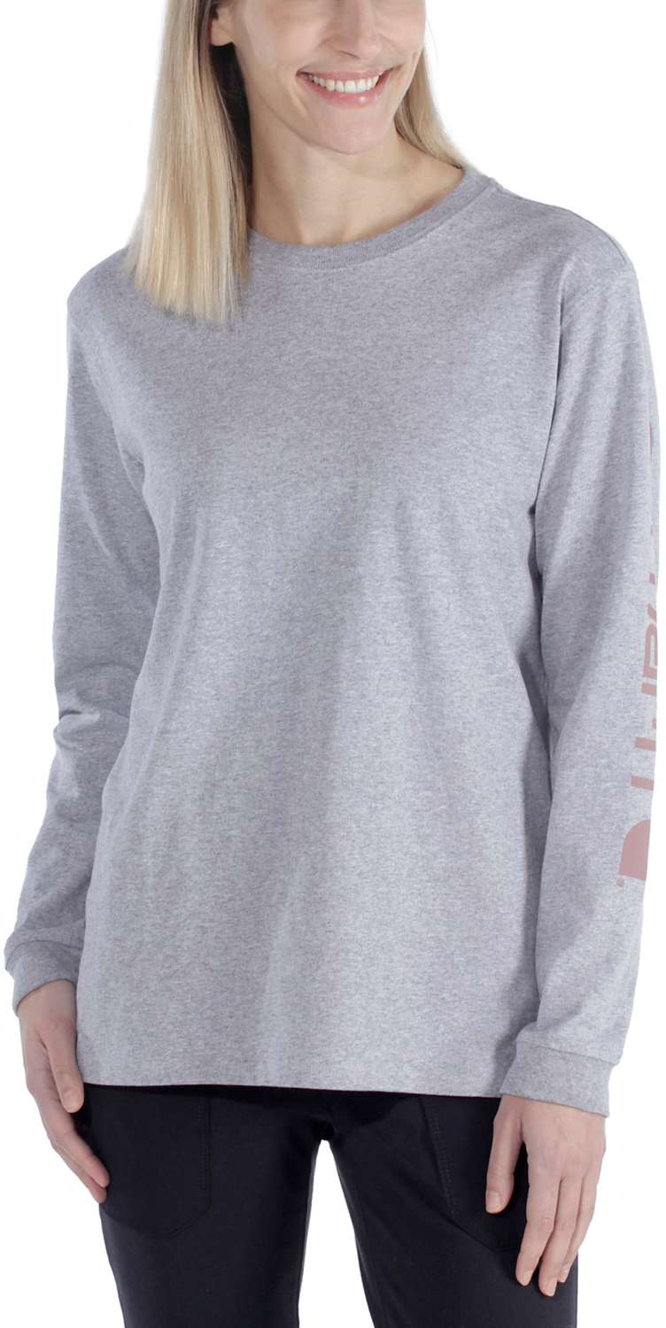 CarharttDamenT-ShirtWorkwearLogoLST-ShirtHeatherGrey