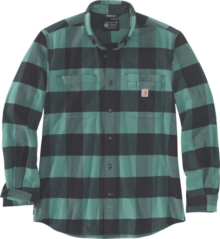 CarharttHemdMidweightFlannelLSPlaidShirtSlateGreen-S