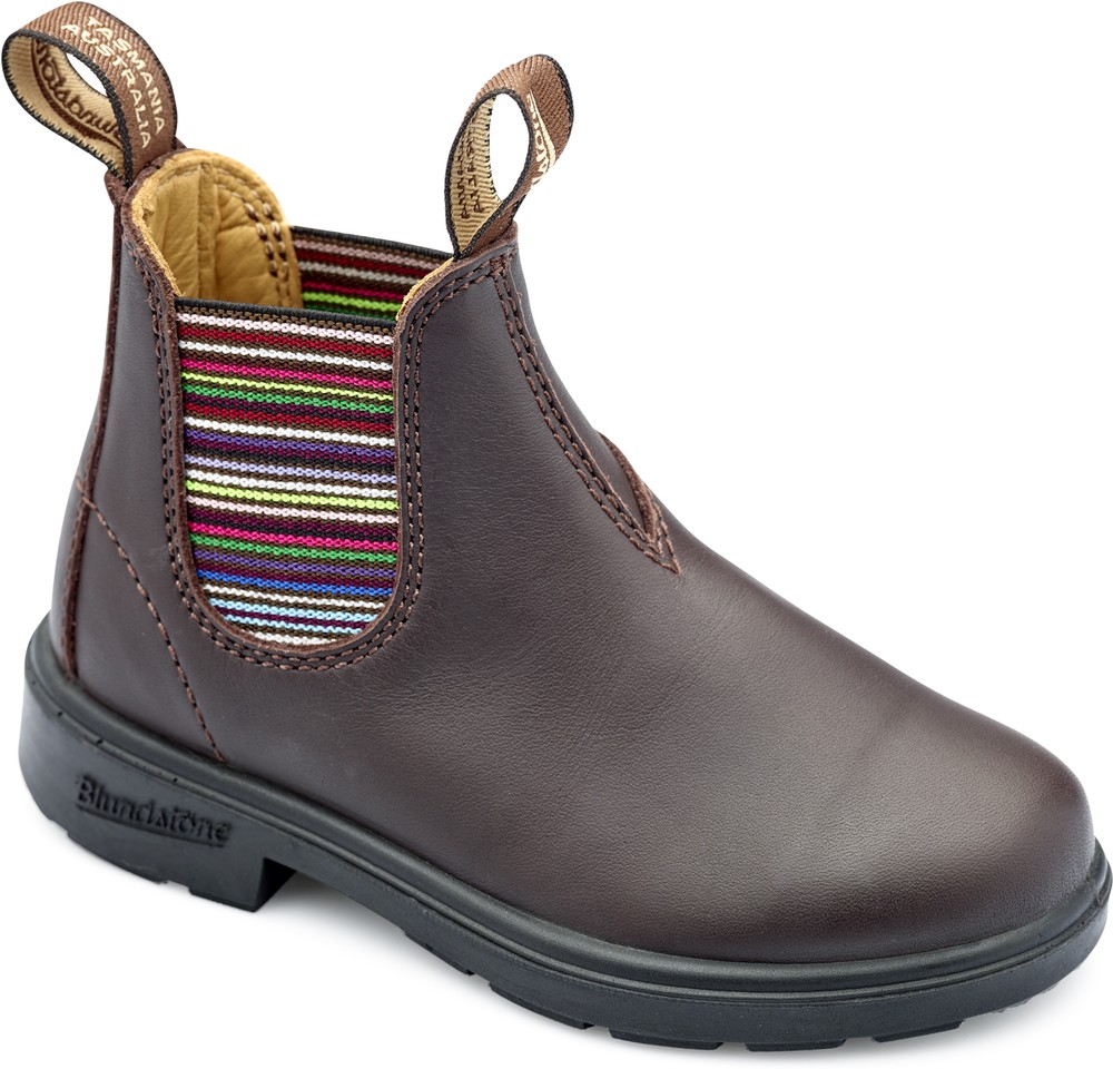 BlundstoneKinderStiefelBoots1413LeatherElasticKidsBrownStripes