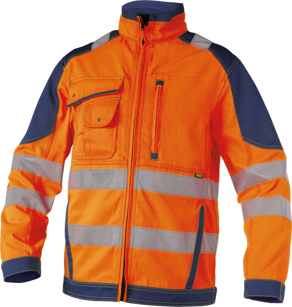 DassyWarnschutzArbeitsjackeOrlandoPESCO74NeonorangeDunkelblau