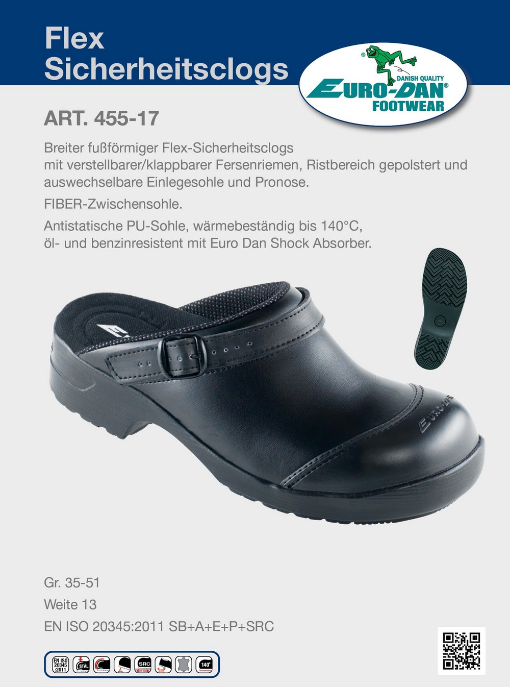 Euro-Dan455-17FlexSicherheitsclogsoffenWeite13Schwarz-35