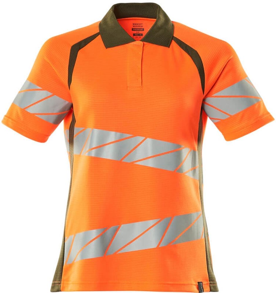 MascotDamenPolo-ShirtAccelerateSafe19093-771Hi-visOrangeMoosgrn-XXL