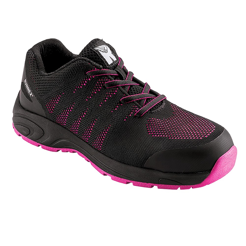 RUNNEXDamenS1P-SicherheitshalbschuhGirlStarSchwarzPink