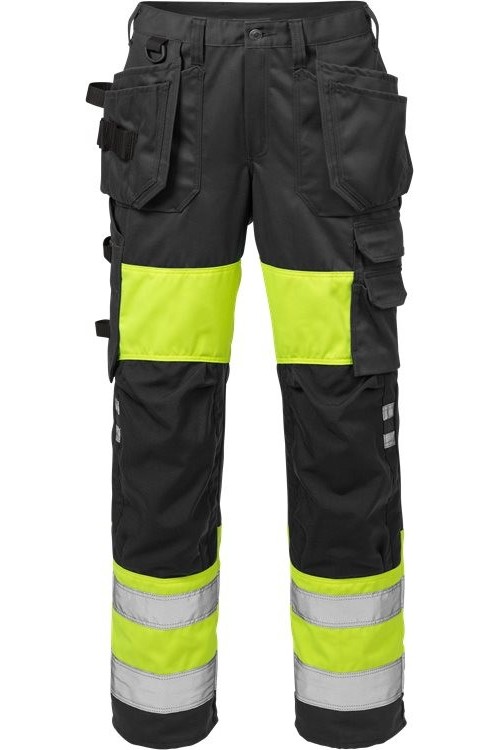 FristadsWarnschutz-HoseHighVisHandwerkerhoseDamenKl12129PLUWarnschutz-GelbSchwarz