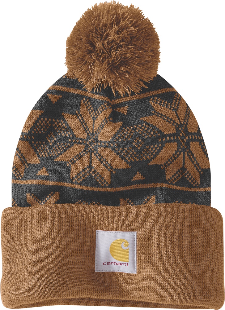 CarharttMtzeKnitPomJacquardBeanie106647CarharttBrown