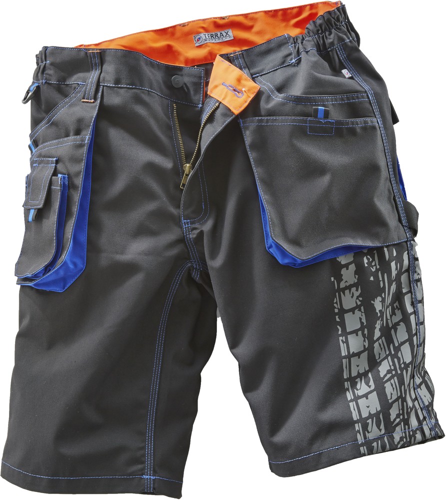 TerraxWorkwearArbeits-ShortSchwarzRoyalOrange