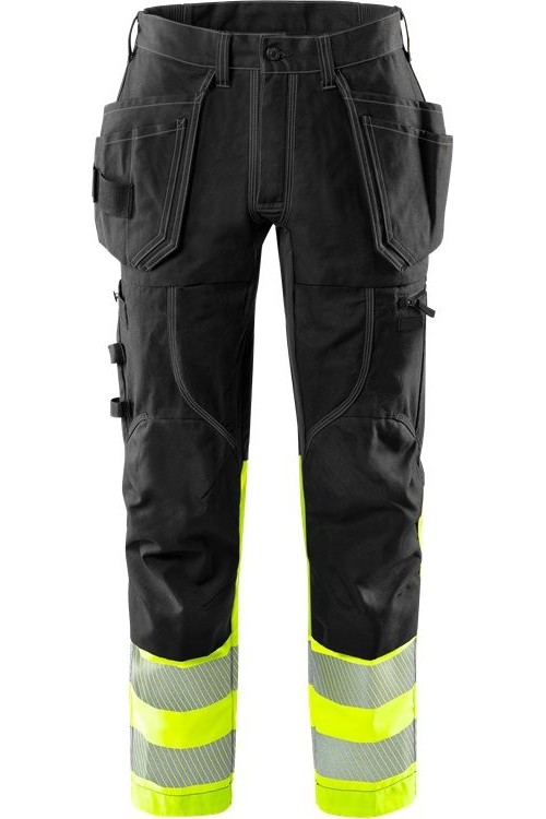 FristadsHighVisHandwerkerStretch-HoseKl12608FASGWarnschutz-GelbSchwarz