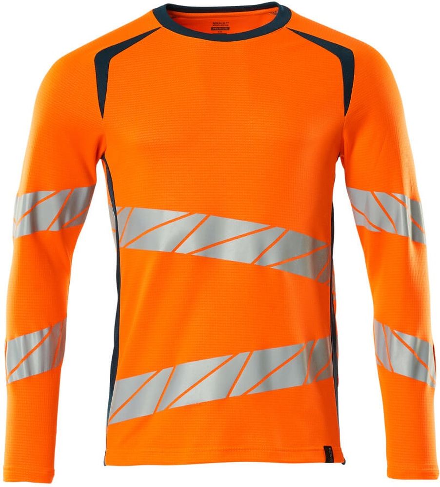 MascotT-ShirtLangarmAccelerateSafe19081-771Hi-visOrangeDunkelpetroleum-XXL