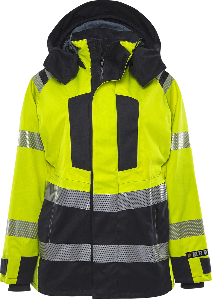 FristadsDamenFlamestatWarnschutzAirtechShelljackeKL34526ATHR300563Hi-VisYellowNavy-XS