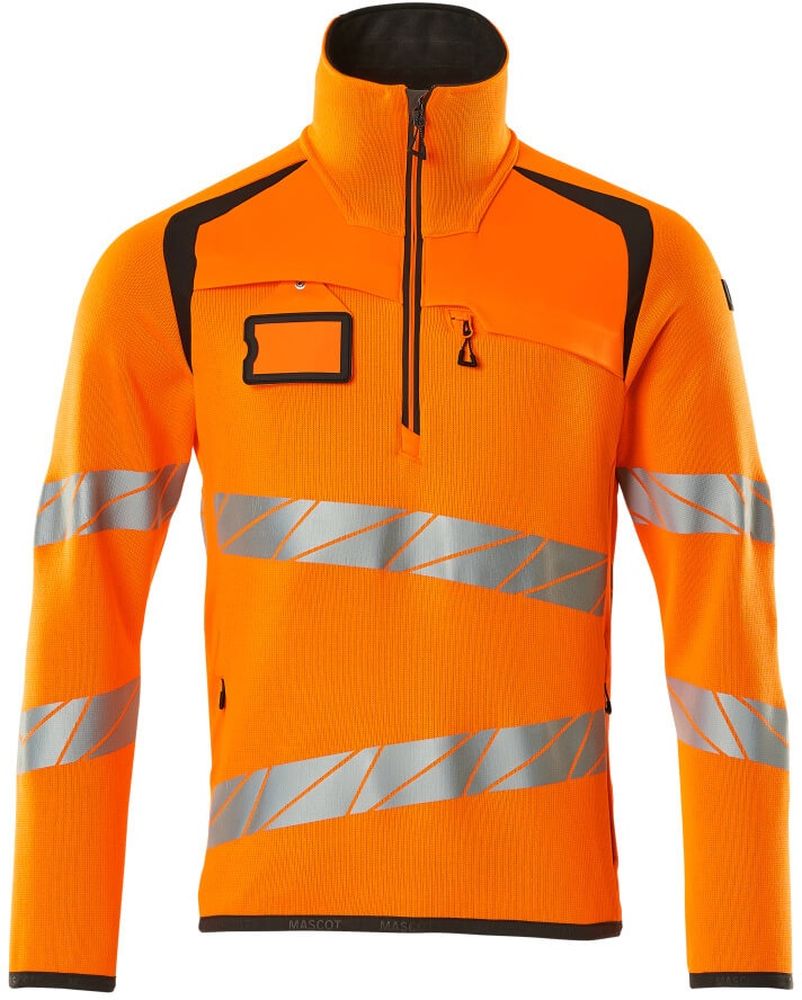 MascotStrickpullovermitkurzemReiverschlussAccelerateSafe19005-351Hi-visOrangeDunkelanthrazit-XXL