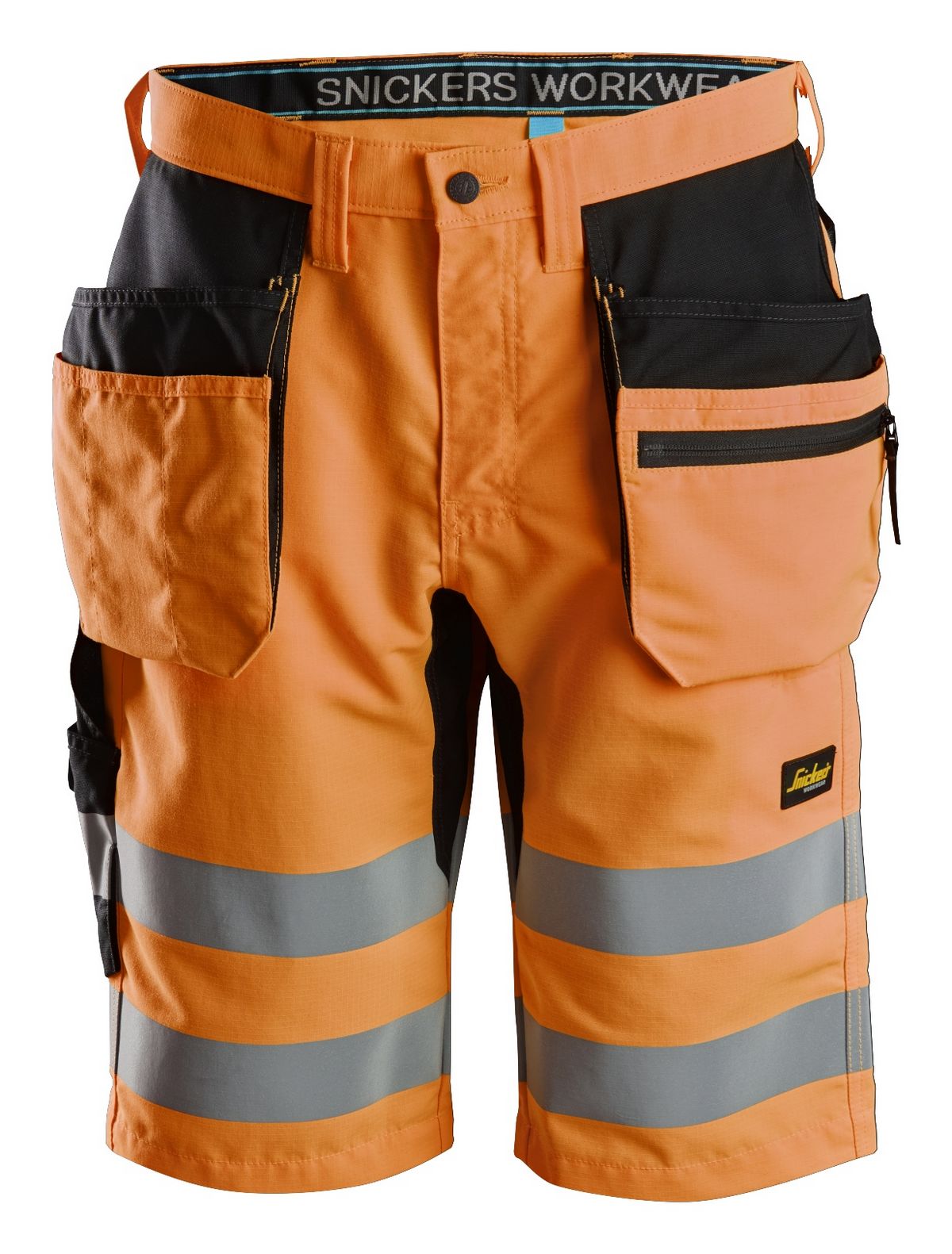 SnickersLiteWorkHi-VisShortsmHolstertaschenKl1EN20471HV-Orange-Schwarz