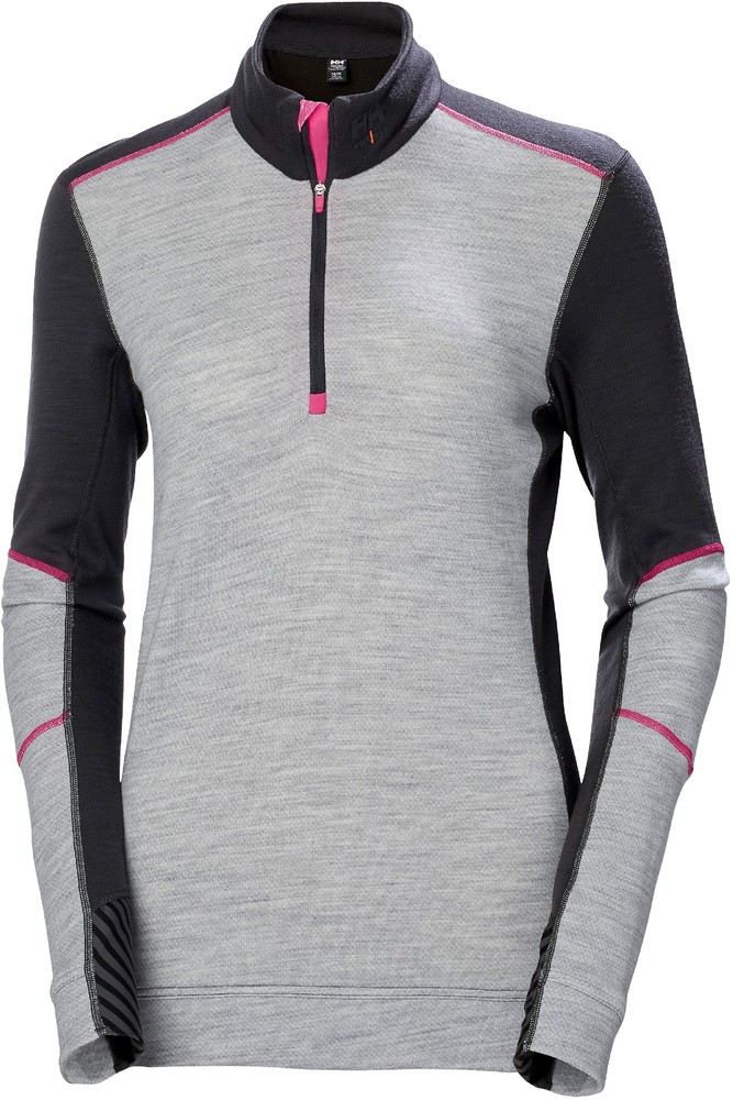HellyHansenDamenLongsleeveLifaMerinoHalfZipEbonyGreyMelange-XS