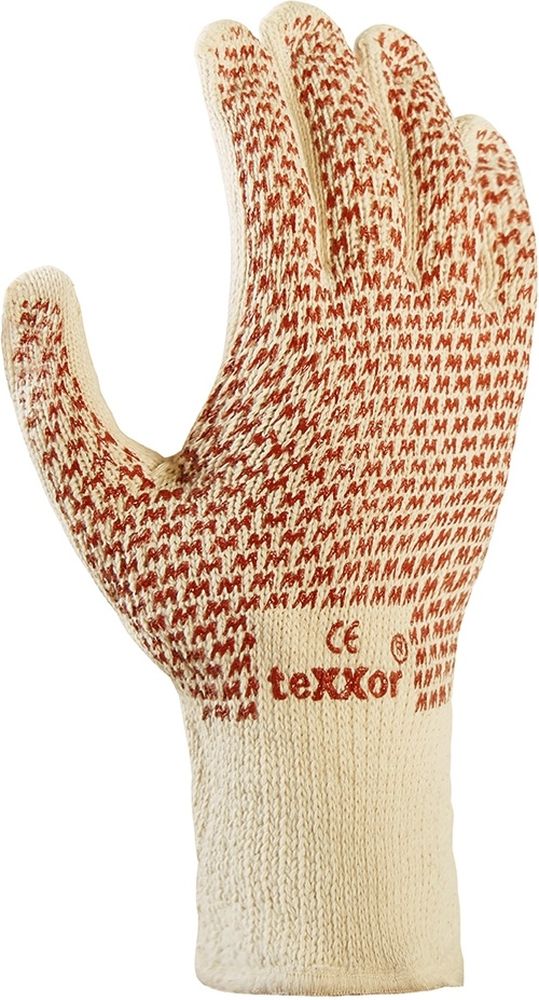 teXXorStrickhandschuheBaumwolle12Stck1955BeigeRoteNoppen-10