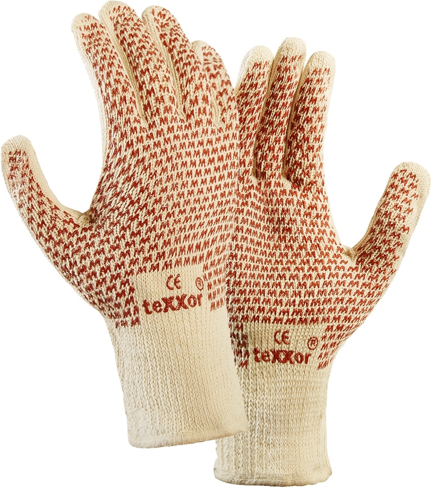teXXorStrickhandschuheBaumwolle12Stck1955BeigeRoteNoppen-10