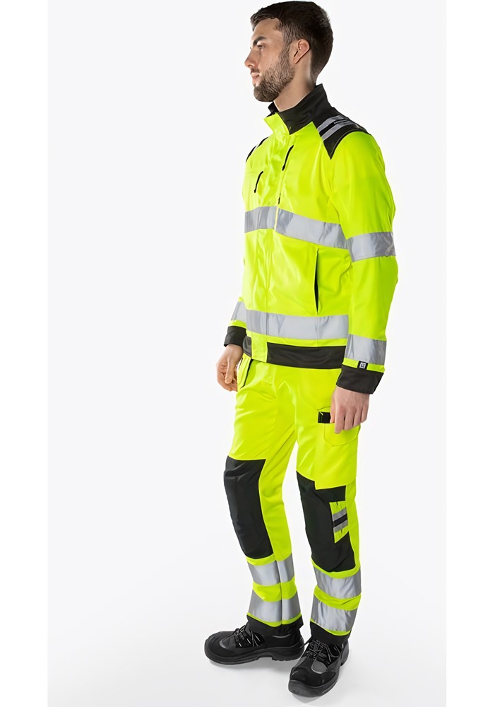 FristadsHighVisGreenJackeKl34067GPLUWarnschutz-GelbMarine