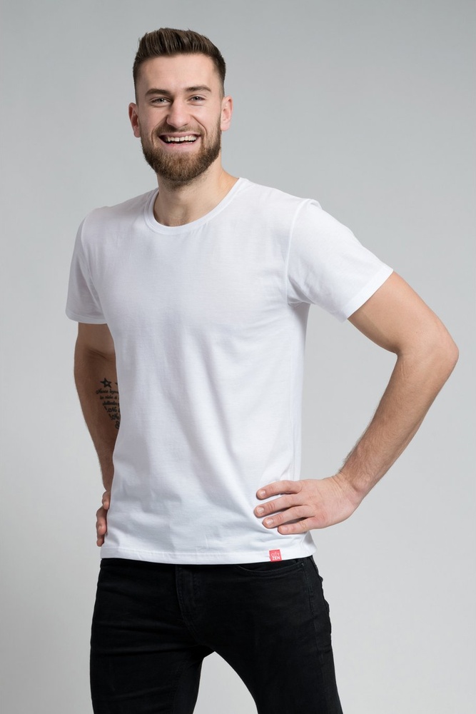 CityZenHerrenT-ShirtKlassischAgenWeiss-S