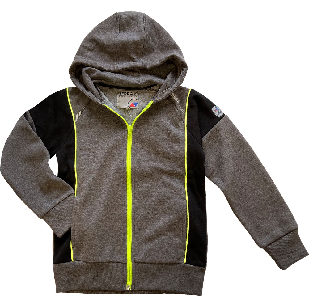 TerraxWorkwearKinderSweatjackeBerufSchwarzAnthrazitLimette