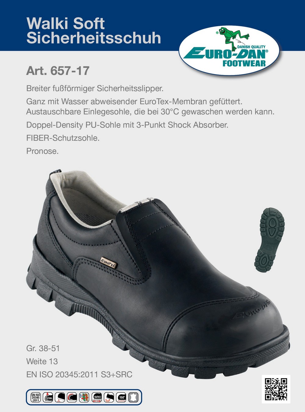 Euro-Dan657-17WalkiSoftSlippermitEuroTexMembranWeite13Schwarz-38