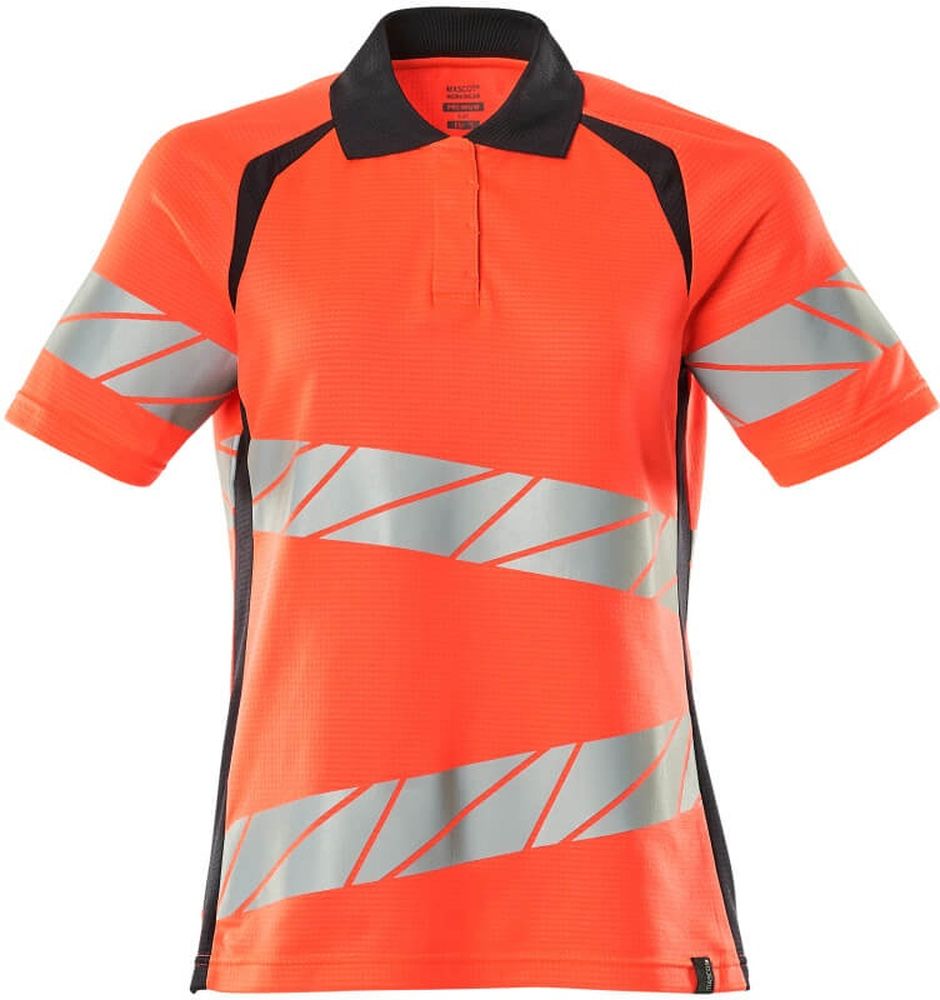 MascotDamenPolo-ShirtAccelerateSafe19093-771Hi-visRotSchwarzblau-XXL