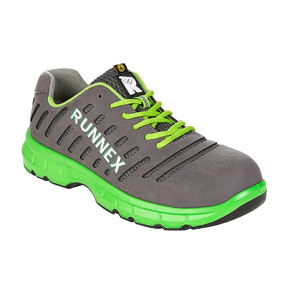 RUNNEXS1P-ESD-SicherheitshalbschuhFlexStarGrauGrn