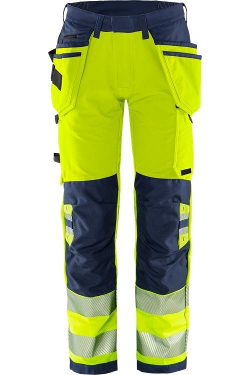 FristadsHighVisGreenHandwerkerStretchhoseKl22644GSTPWarnschutz-GelbMarine
