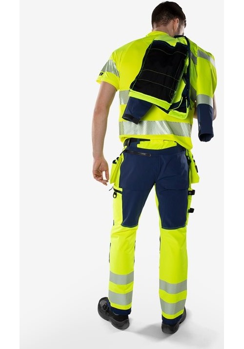 FristadsHighVisGreenHandwerkerStretchhoseKl22644GSTPWarnschutz-GelbMarine