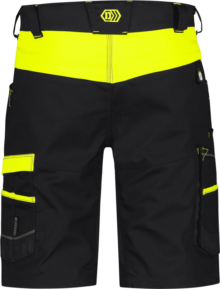 DassyBundhoseStretch-ArbeitsshortsManillaSchwarzNeongelb-42