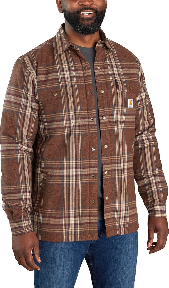 CarharttJackeFlannelSherpaLinedShirtJacBurntSienna