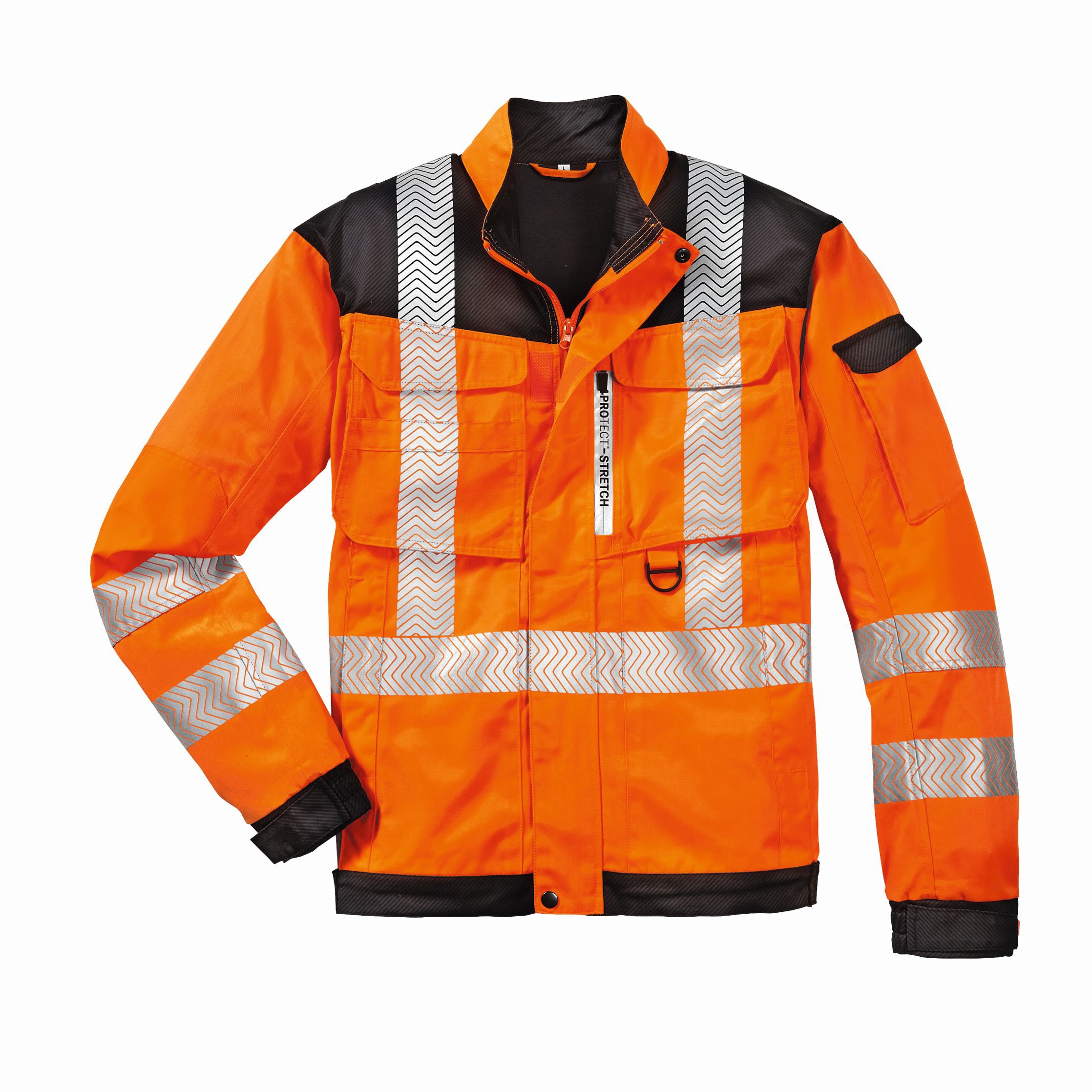 4PROTECTWarnschutz-BundjackeKentuckyLeuchtorangeGrau