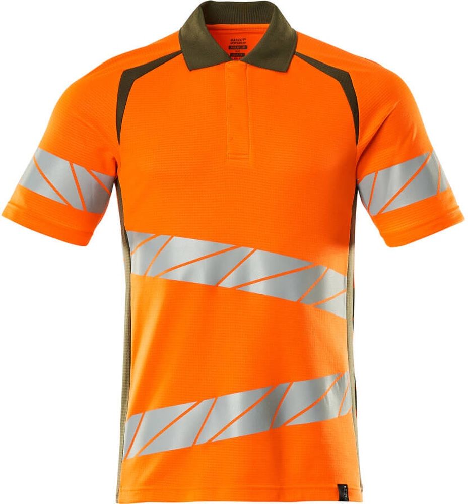 MascotPolo-ShirtAccelerateSafe19083-771Hi-visOrangeMoosgrn-XXL