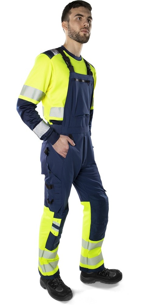 FristadsHighVisGreenStretchLatzhoseKl11032GSTPWarnschutz-GelbMarine-C44