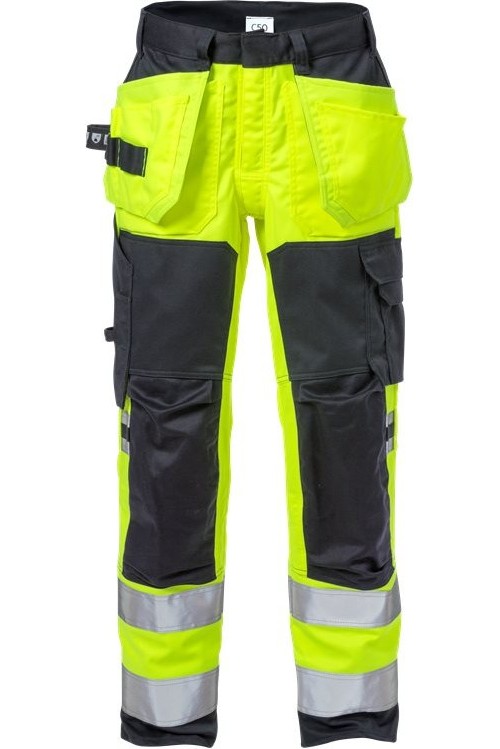 FristadsFlamestatHighVisStretch-HandwerkerhoseKl22167ATHFWarnschutz-GelbMarine