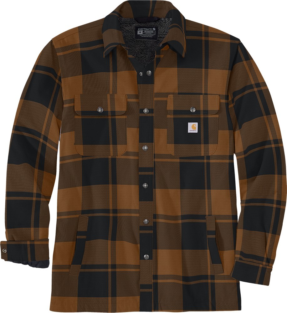 CarharttJackeFlannelSherpa-LinedShirtJacCarharttBrown