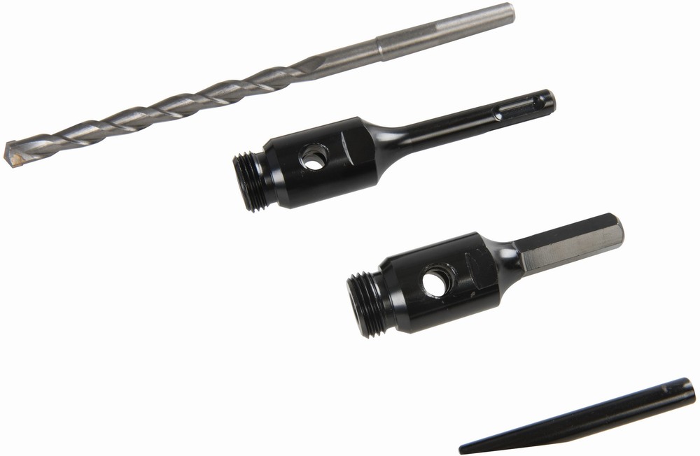 SilverlineKernbohrerDreiDiamantbohrkronenmitZubehr7-tlgSatz2852u107mm